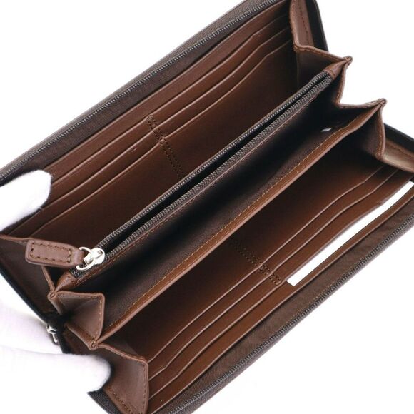 NWT Coach Signature embossed Accordion Wallet in Mahogany Brown - Picture 6 of 7